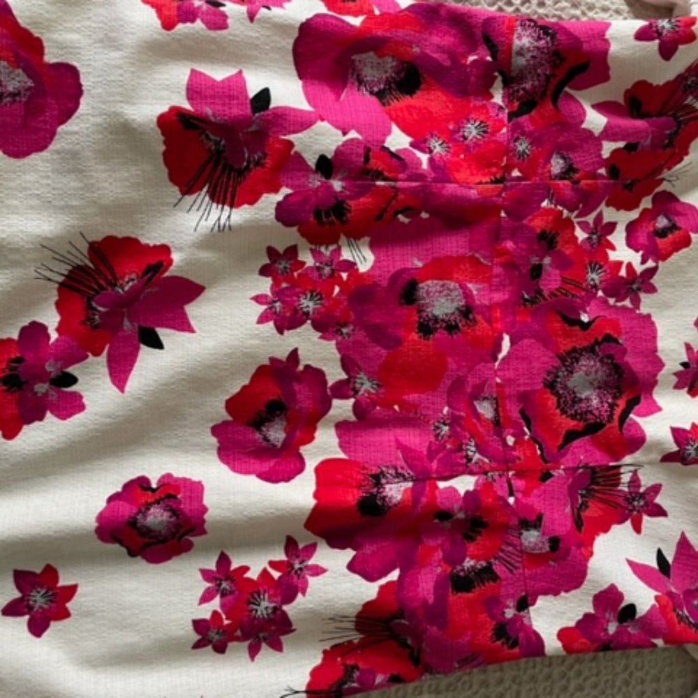 L.K. Bennett Lasa Poppy Print Dress Red - Picture 3 of 5
